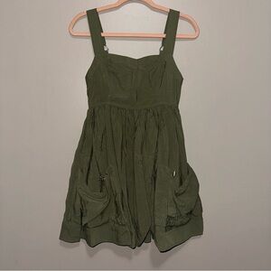 Forever 21 Olive Green Sundress with Wide Straps and Pockets